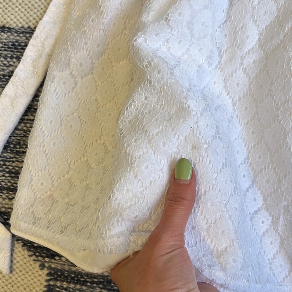 💝10 items for $10💝 White Lace Dress with Rosettes and Waist Sash GEORGE Size 5 - Picture 7 of 11